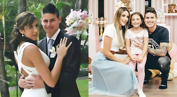 James Rodriguez Wedding Pic with Daniela Ospina and there daughter